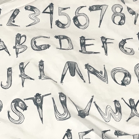 🆗IKEA of Sweden twin duvet alphabet and numbers pencil people. - Picture 1 of 6